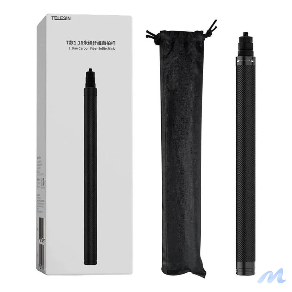 1.16m long Telesin carbon fiber selfie stick for sports cameras