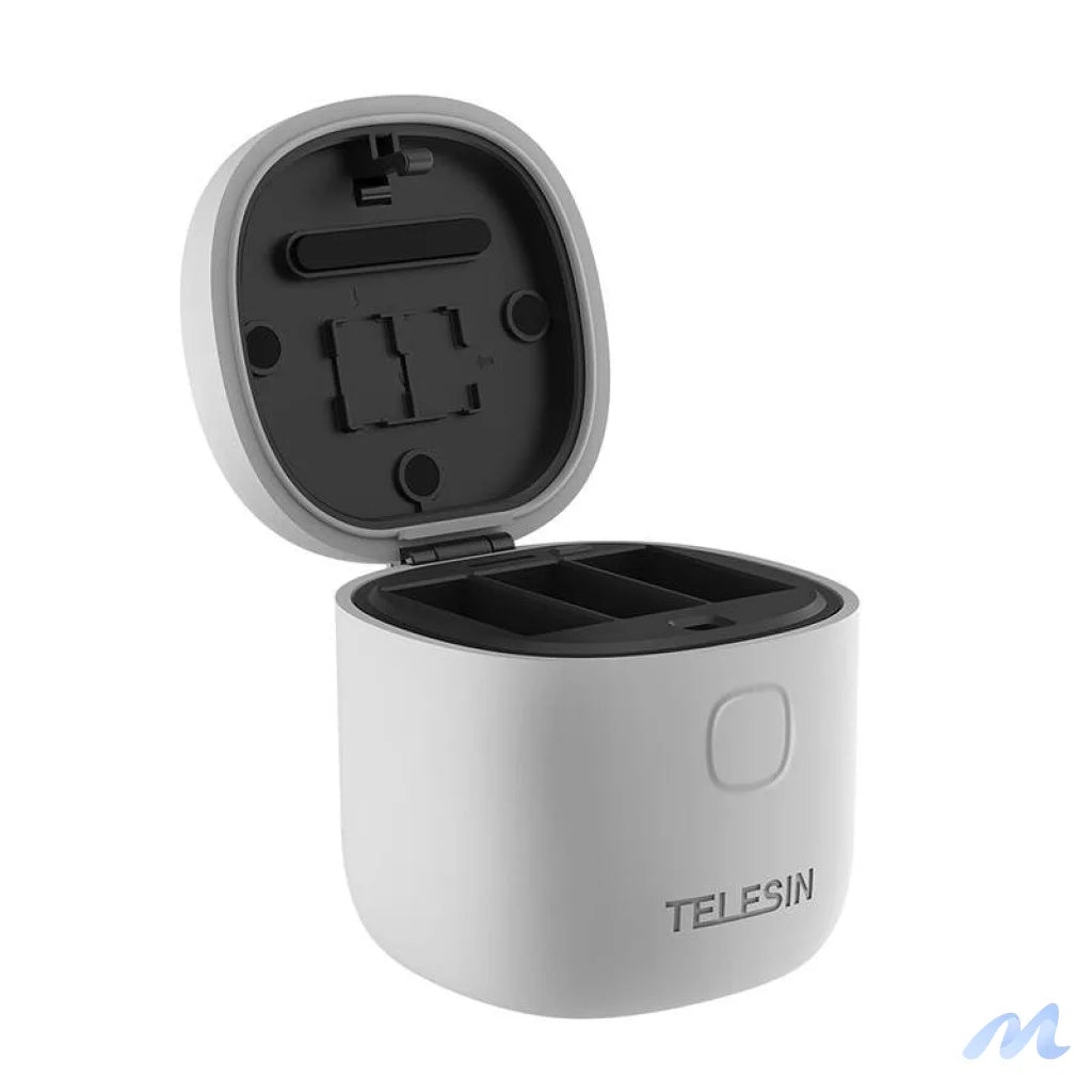 3-slot waterproof charger Telesin Allin box for GoPro Hero 9 / Hero 10 / Hero 11 / Hero 12 + 3 batteries (GP-BTR-906-GY-B)