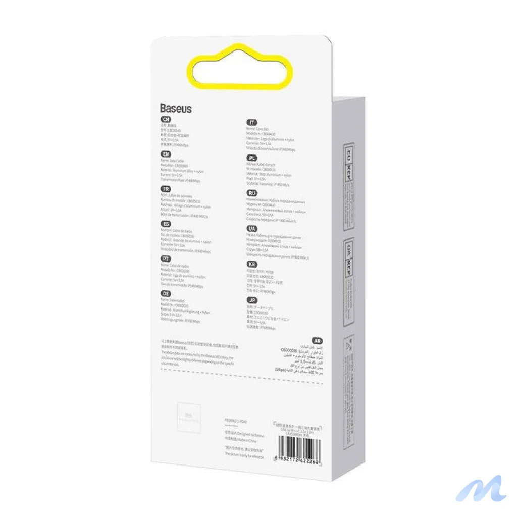 3in1 USB cable Baseus StarSpeed Series, USB-C + Micro + Lightning 3,5A, 1.2m (Black)