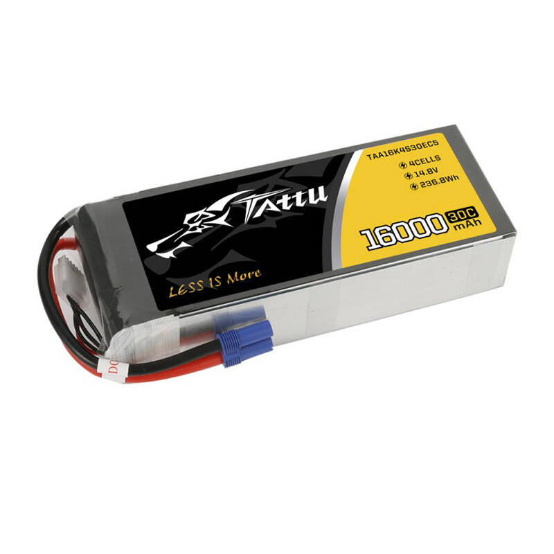 Tattu 16000mAh 14.8V 30C 4S1P Lipo Battery Pack with EC5