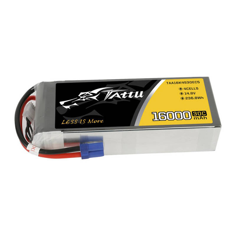 Tattu 16000mAh 14.8V 30C 4S1P Lipo Battery Pack with EC5