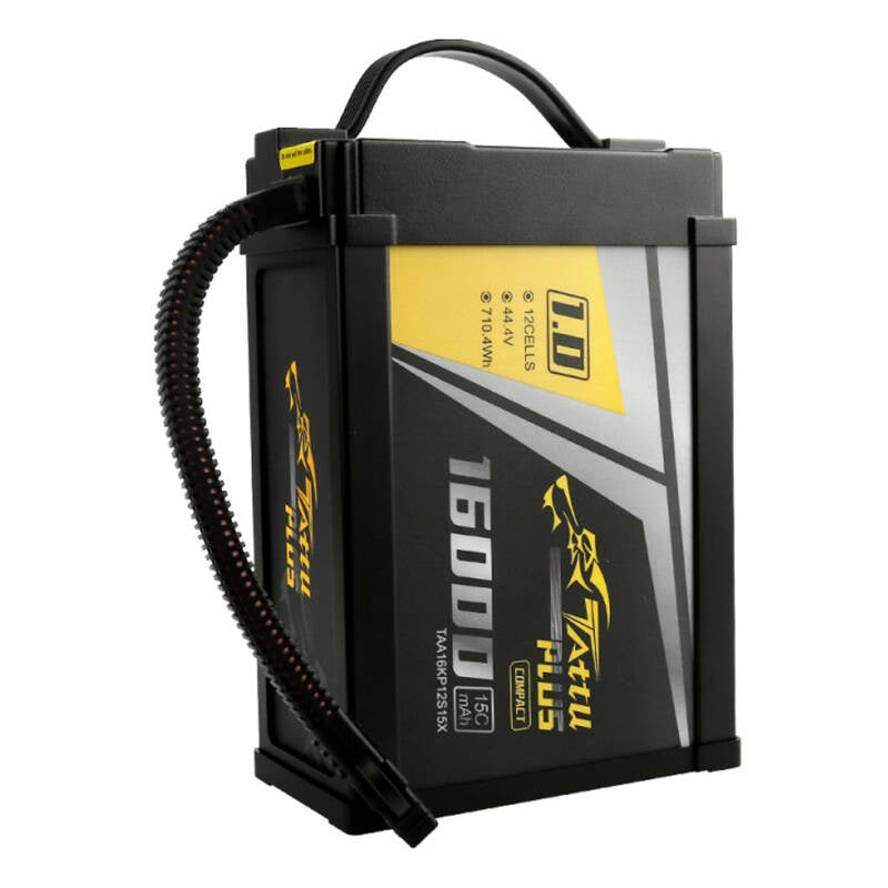 Tattu Plus 1.0 Compact version 16000mAh 12S 15C 44.4V Lipo battery pack with XT90-S Plug
