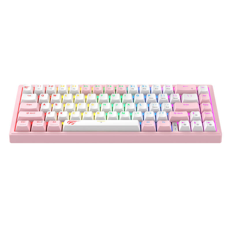 Havit KB874L RGB (pink and white) mechanical gaming keyboard (QWERTY)