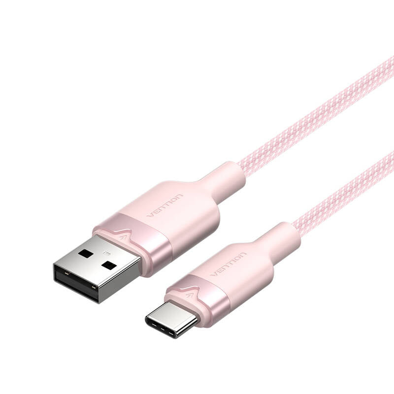 USB 2.0 A to USB-C 3A cable Vention CTNPH 2M (pink)