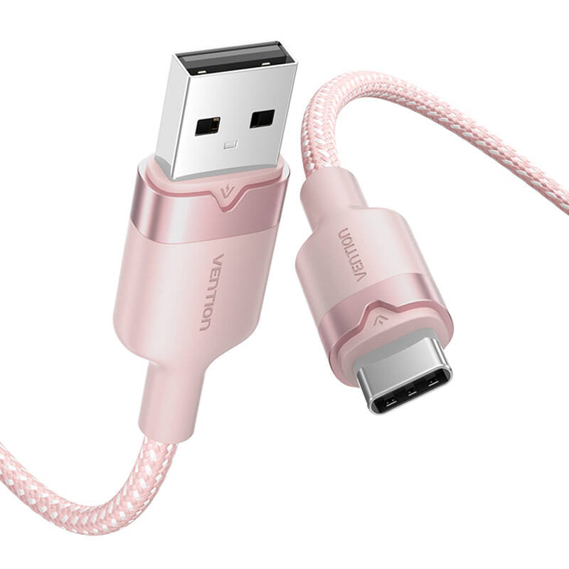 USB 2.0 A to USB-C 3A cable Vention CTNPH 2M (pink)
