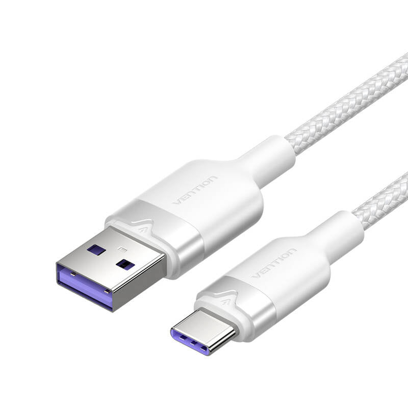 USB 2.0 A to USB-C 6A Vention CTOWH 2M cable (white)