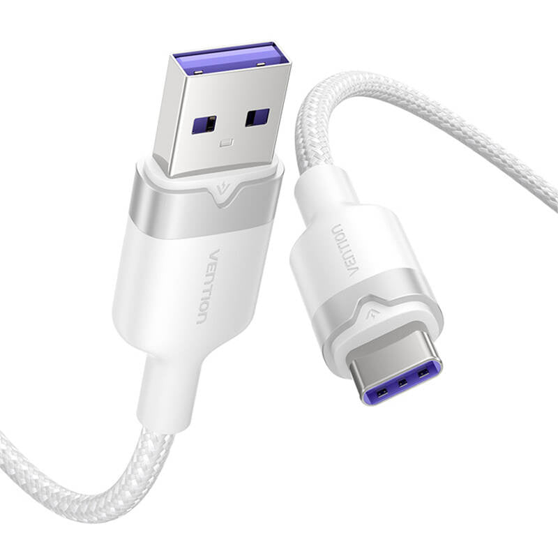 USB 2.0 A to USB-C 6A Vention CTOWH 2M cable (white)