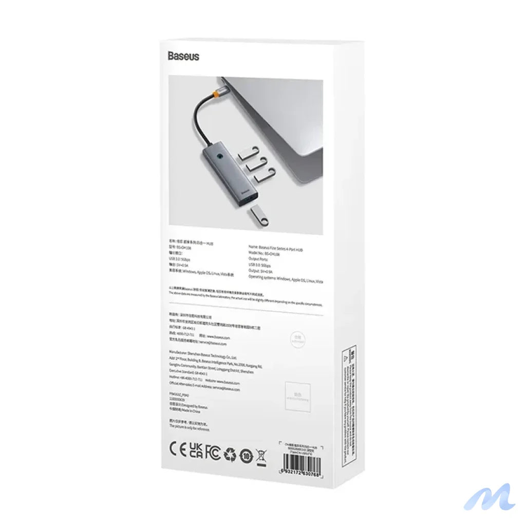 4in1 Hub Baseus  UltraJoy USB-C do USB 3.0 (space grey)