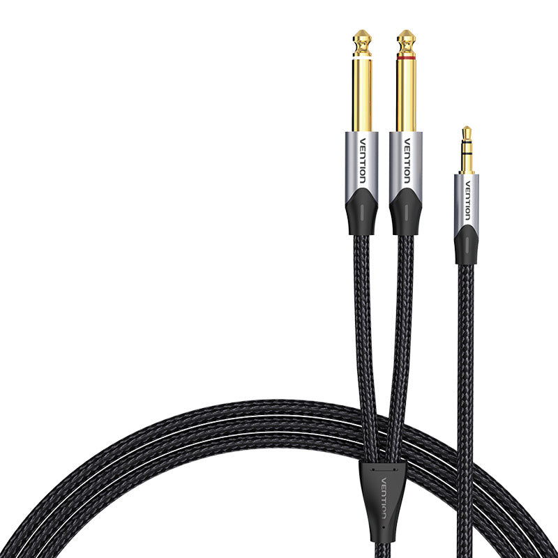 Audio cable mini jack 3.5mm to 2x jack 6.35mm male Vention BARHK 8m