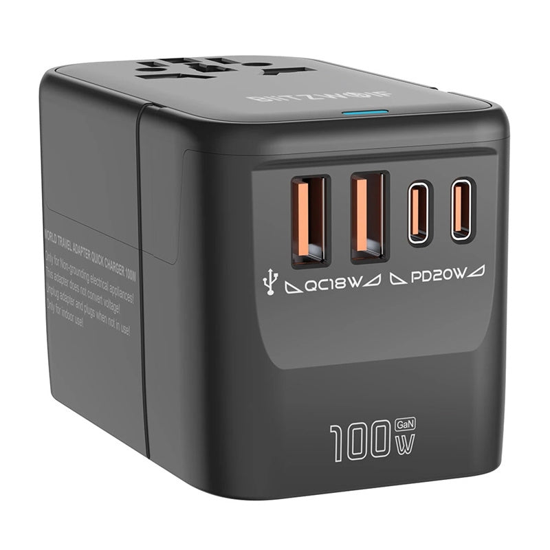 Blitzwolf BW-TA2 5-in-1 Travel Adapter 2xUSB PD + 2xC QC + C GaN 100W
