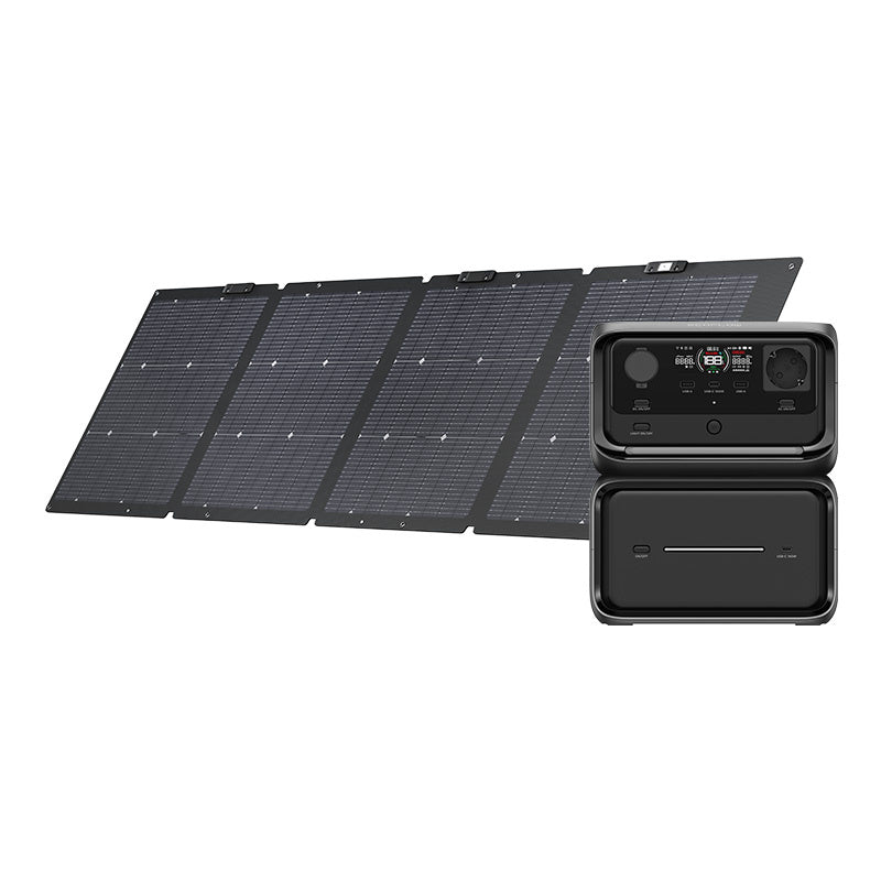 Set: EcoFlow River 3 Max Plus power station 220W photovoltaic panel.