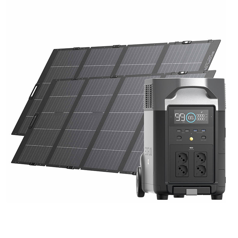 Set: EcoFlow Delta Pro power station + 2x 400W photovoltaic panel.