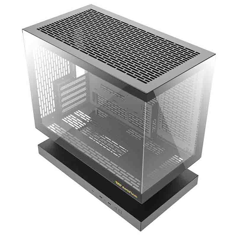 Darkflash F1 computer case (Black) + 6 ARGB fans