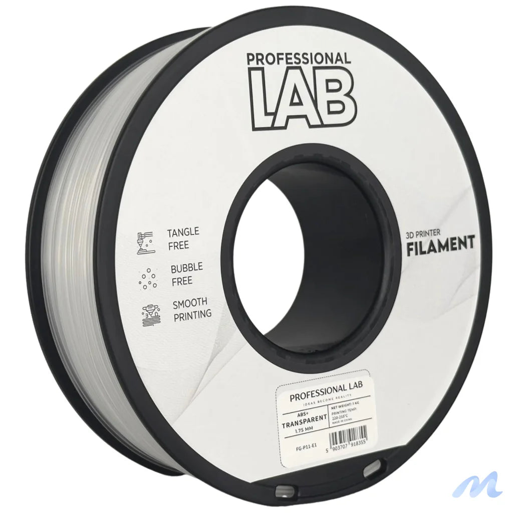 ABS is a strong, impact-resistant filament, ideal for functional parts and mechanical components. It requires a heated bed and enclosure to minimize warping and should be used in a well-ventilated area.
