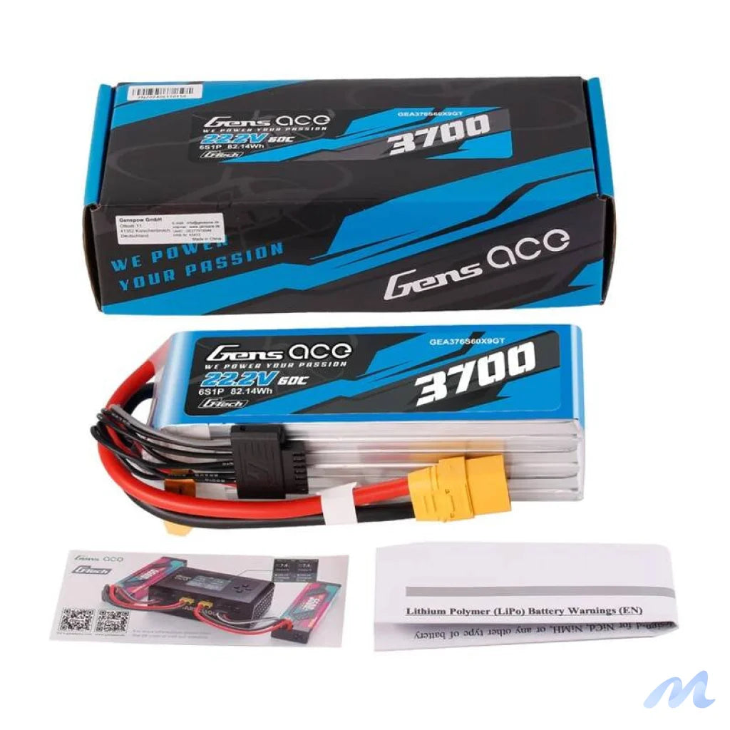 Accumulator Lipo Gens Ace G-Tech 3700mAh 22.2V 60C 6S1P XT90