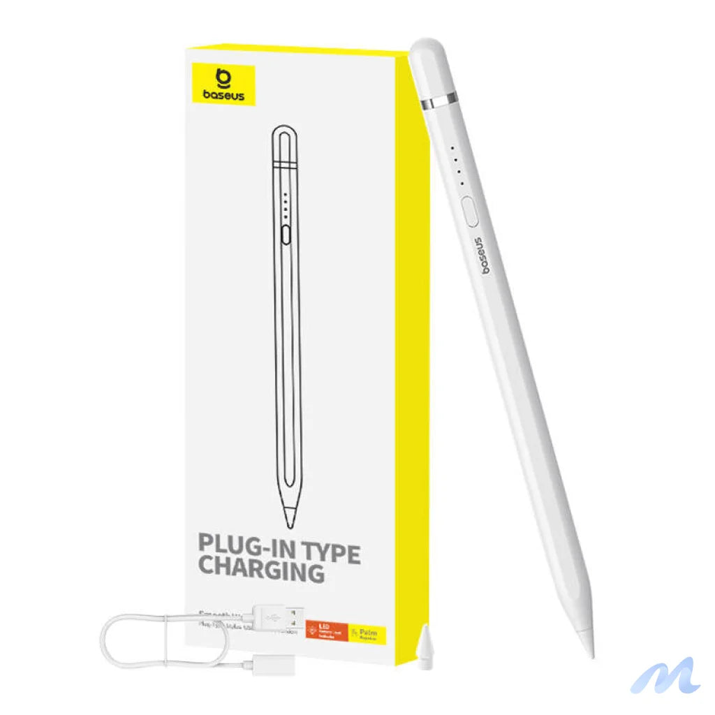 Active stylus Baseus Smooth Writing Series with plug-in charging USB-C (White)