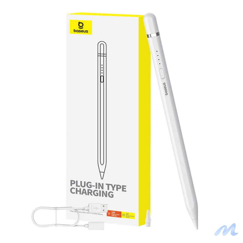 Active stylus Baseus Smooth Writing Series with wireless charging, USB-C (White)