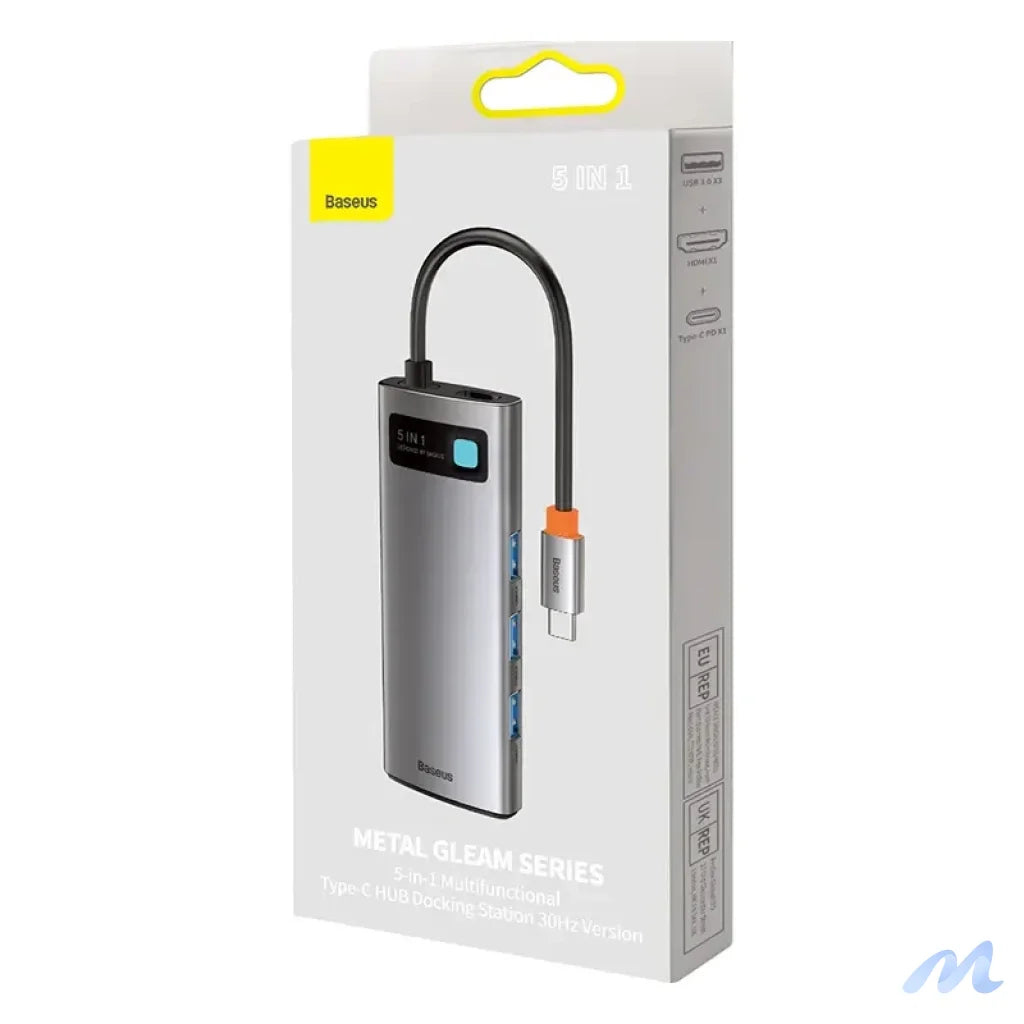 Adapter 5in1 Baseus Hub USB-C to 3x USB 3.0 + HDMI + USB-C PD