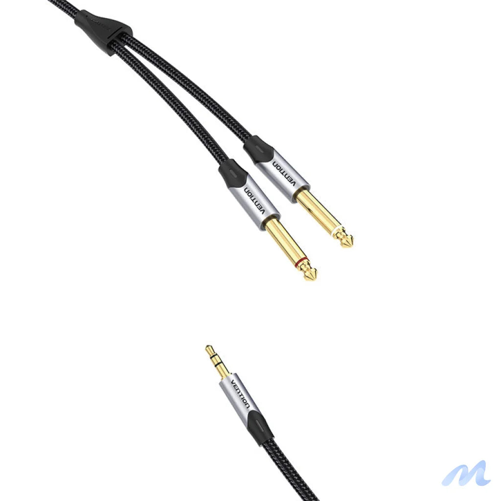 Audio cable mini jack 3.5mm to 2x jack 6.35mm male Vention BARHK 8m