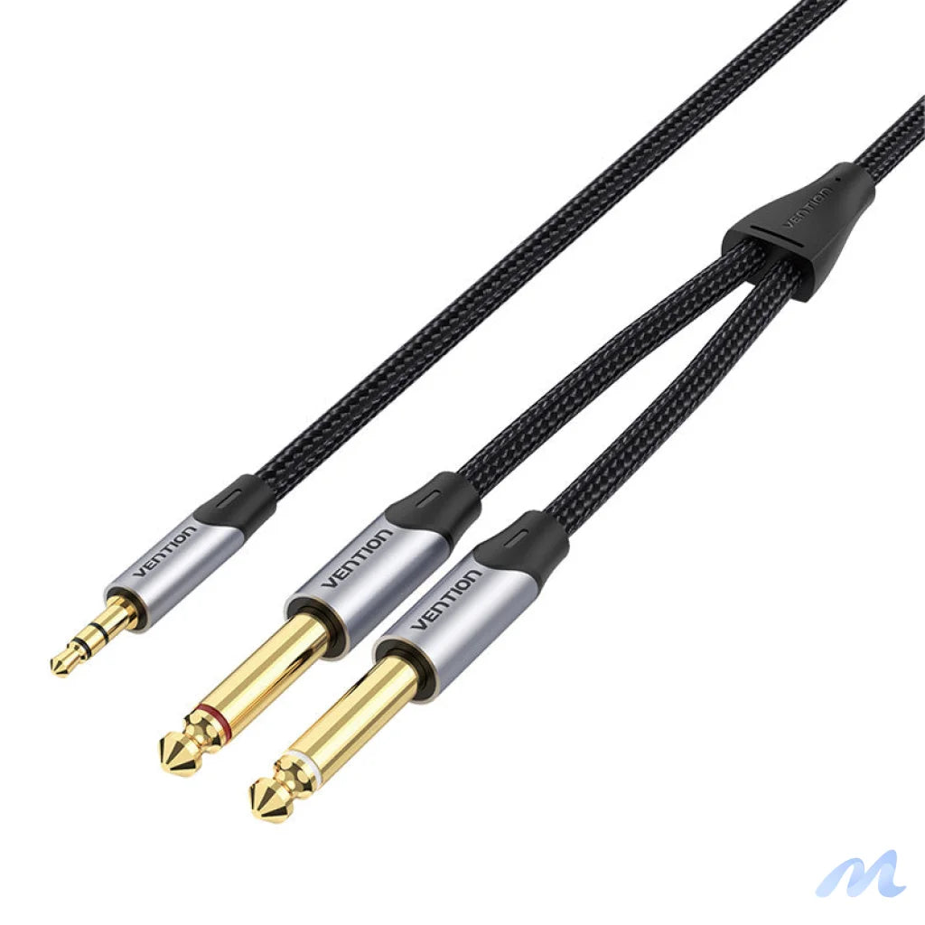 Audio cable mini jack 3.5mm to 2x jack 6.35mm male Vention BARHK 8m