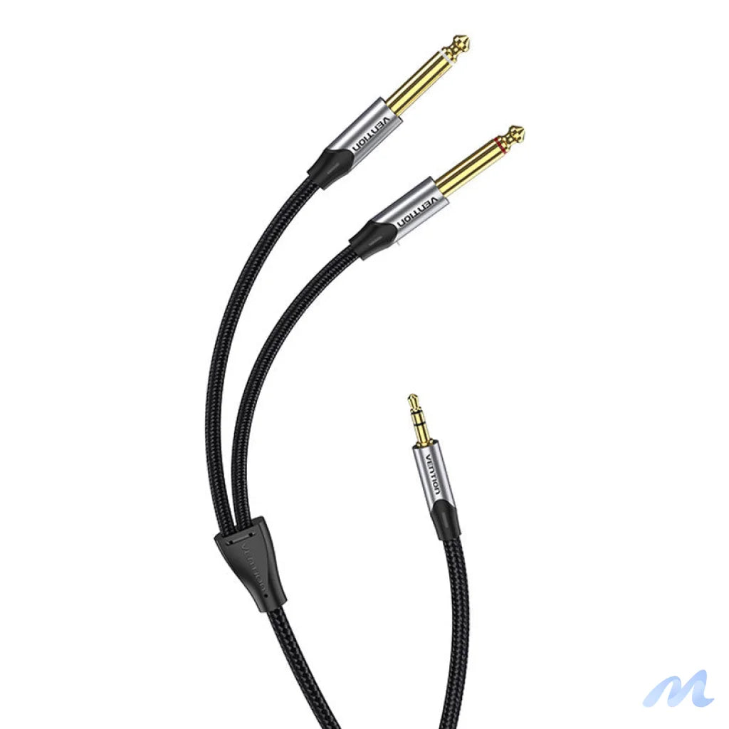 Audio cable mini jack 3.5mm to 2x jack 6.35mm male Vention BARHK 8m