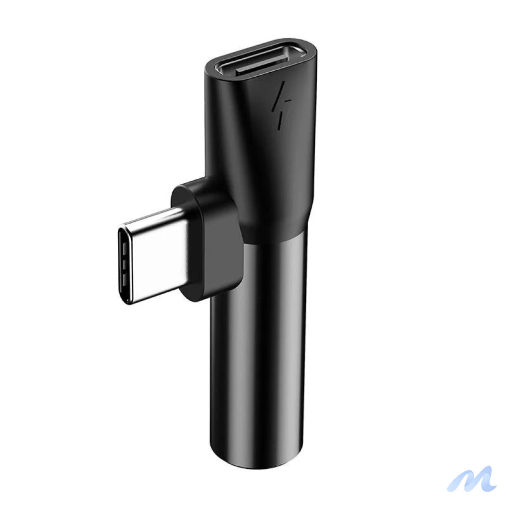 Baseus Audio Adapter USB-C to Mini Jack 3.5mm + USB-C (black)