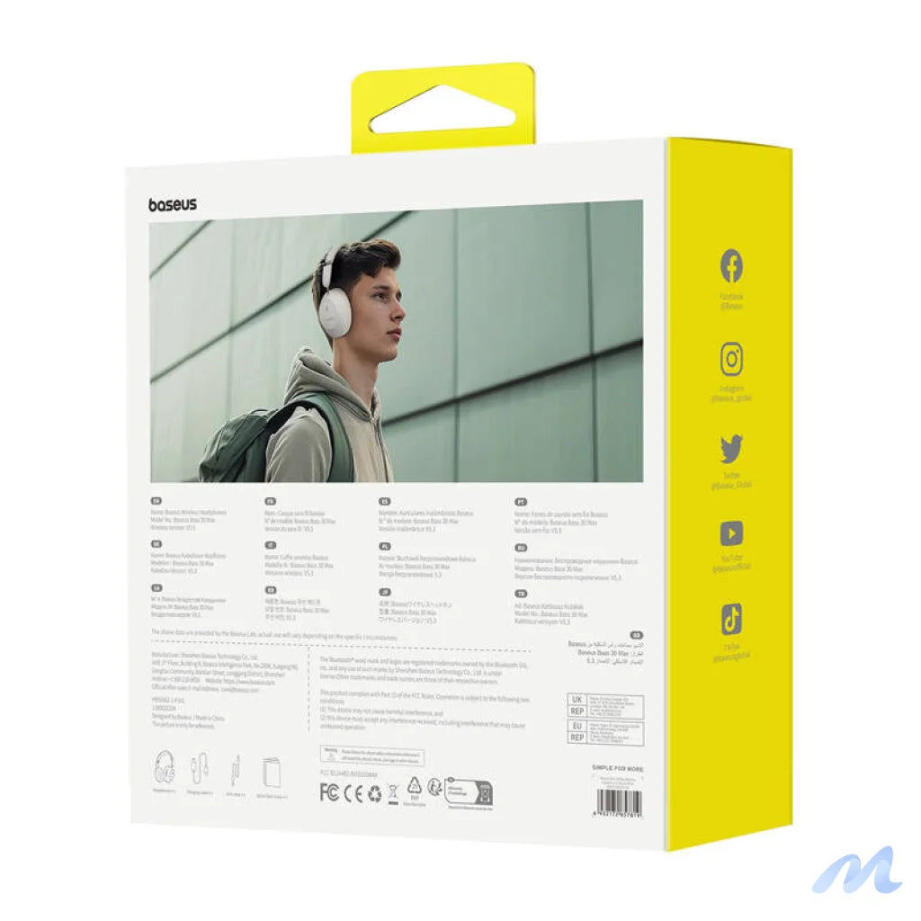 Baseus Bass 30 Max Wireless Headphones (white)