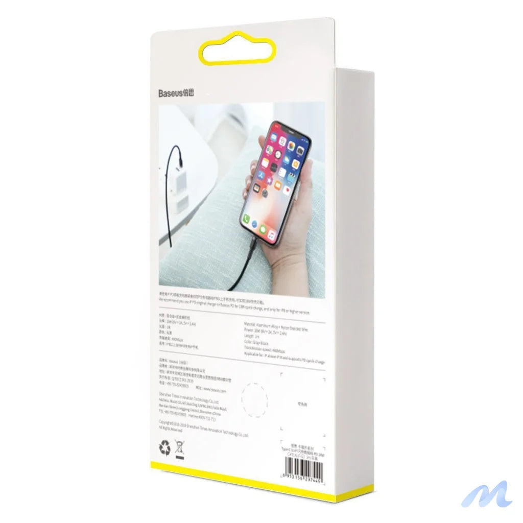 Baseus Cafule Cable Type-C to iP PD 18W 1m Gray+Black