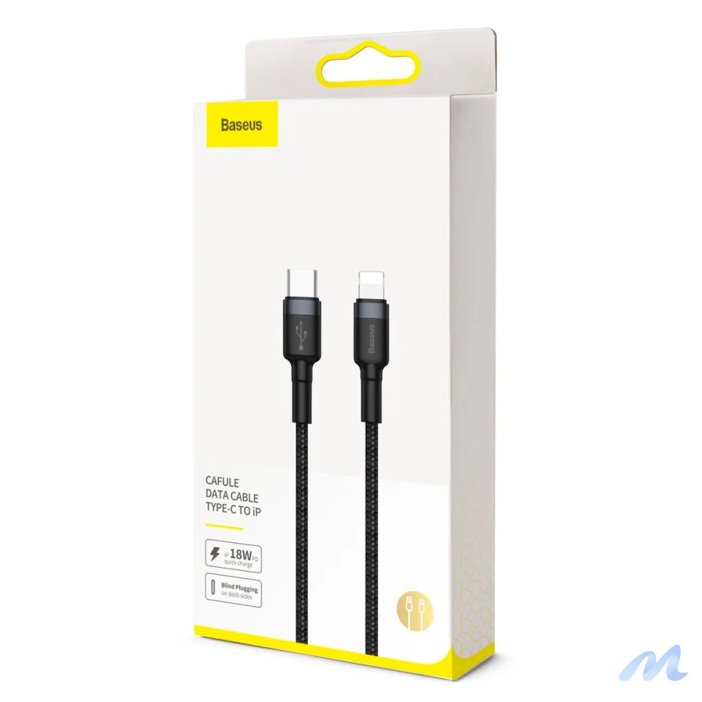 Baseus Cafule Cable Type-C to iP PD 18W 1m Gray+Black