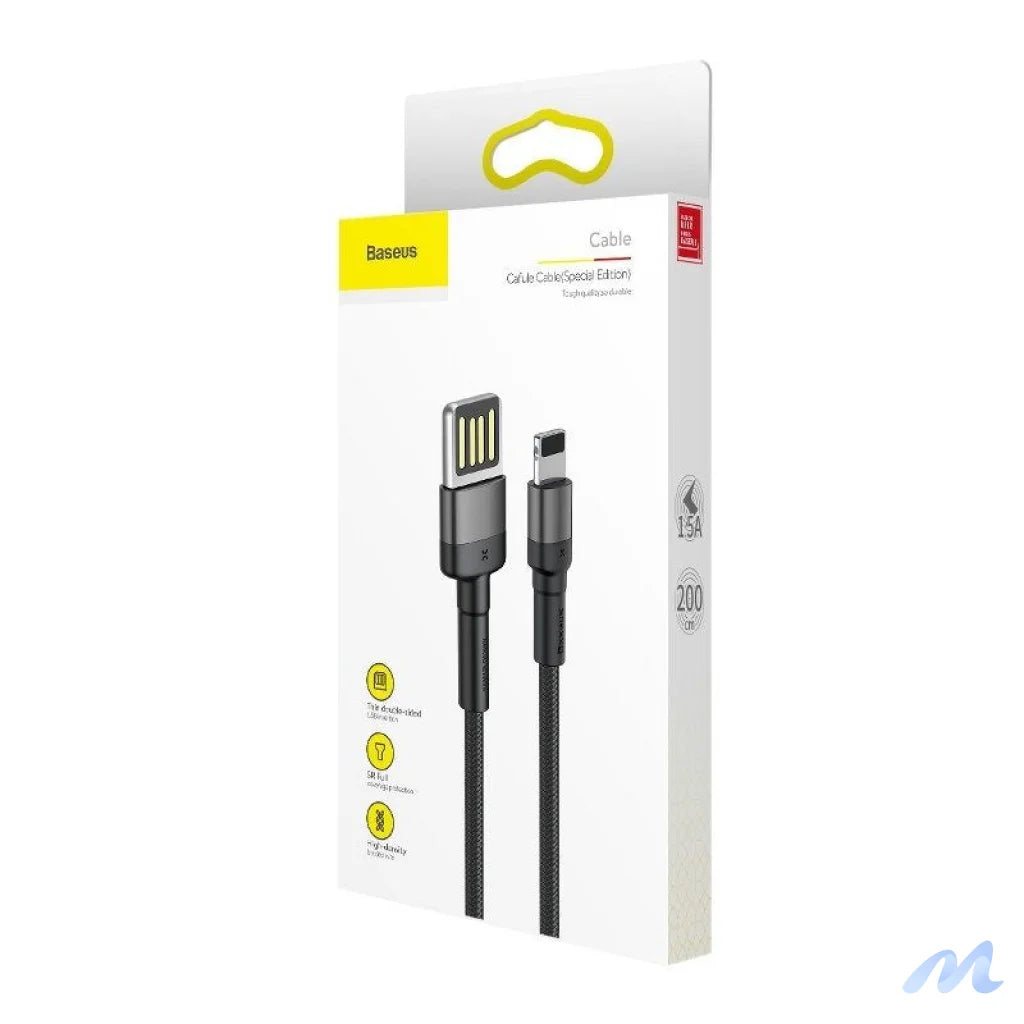 Baseus Cafule Double-sided USB Lightning Cable 1.5A 2m (Gray+Black)