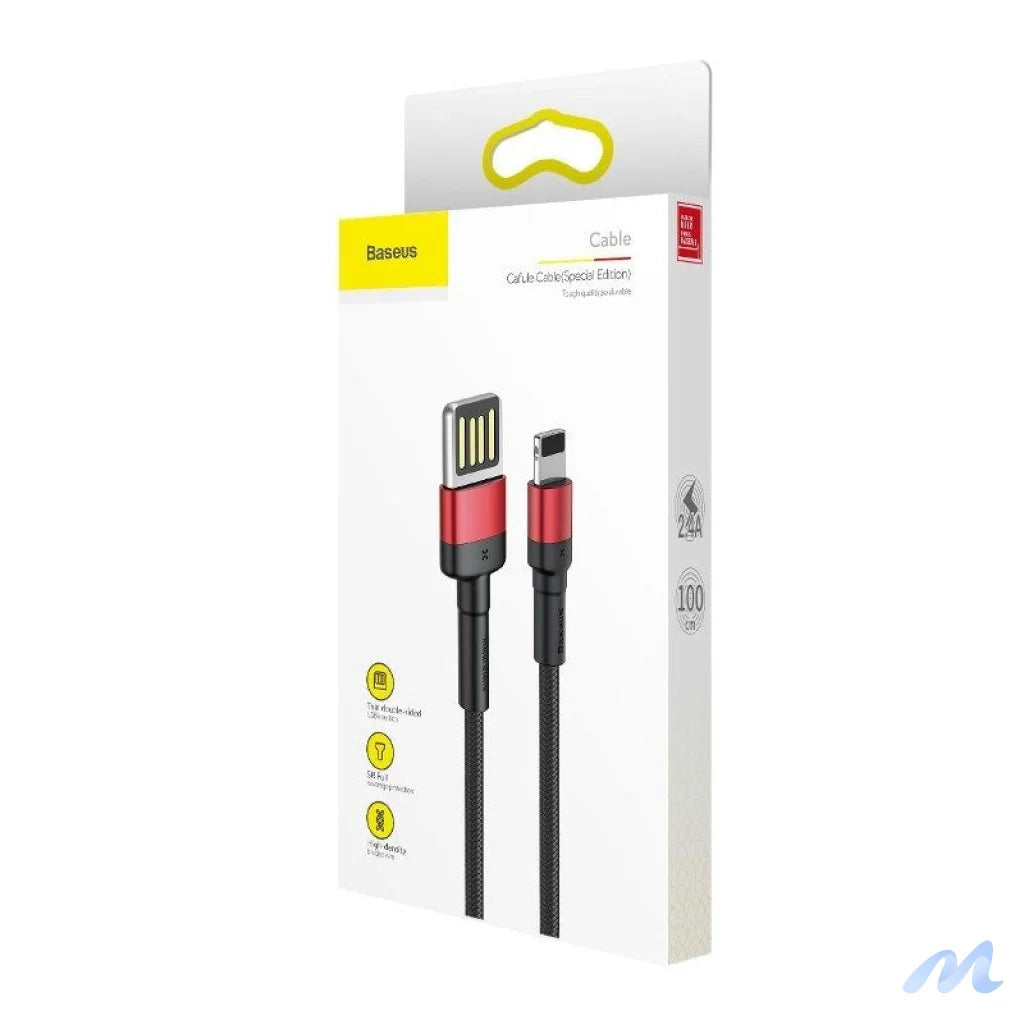 Baseus Cafule Double-sided USB Lightning Cable 2,4A 1m (Black+Red)