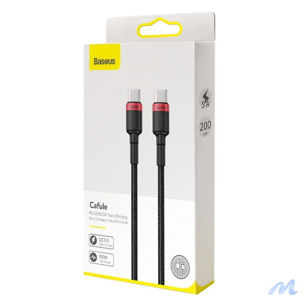 Baseus Cafule PD2.0 100W flash charging USB For Type-C cable (20V 5A)2m Red+Black