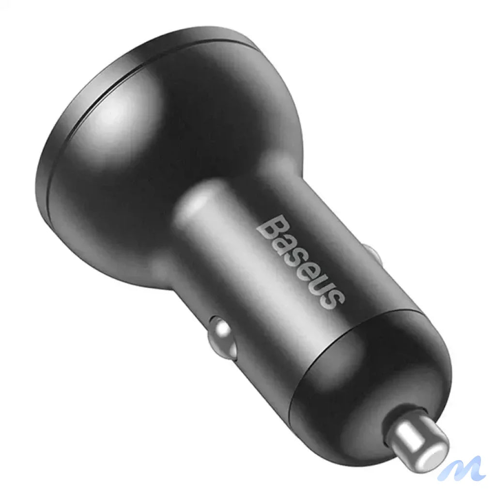 Baseus Car Charger with display 2x USB, 4,8A, 24W (gray)