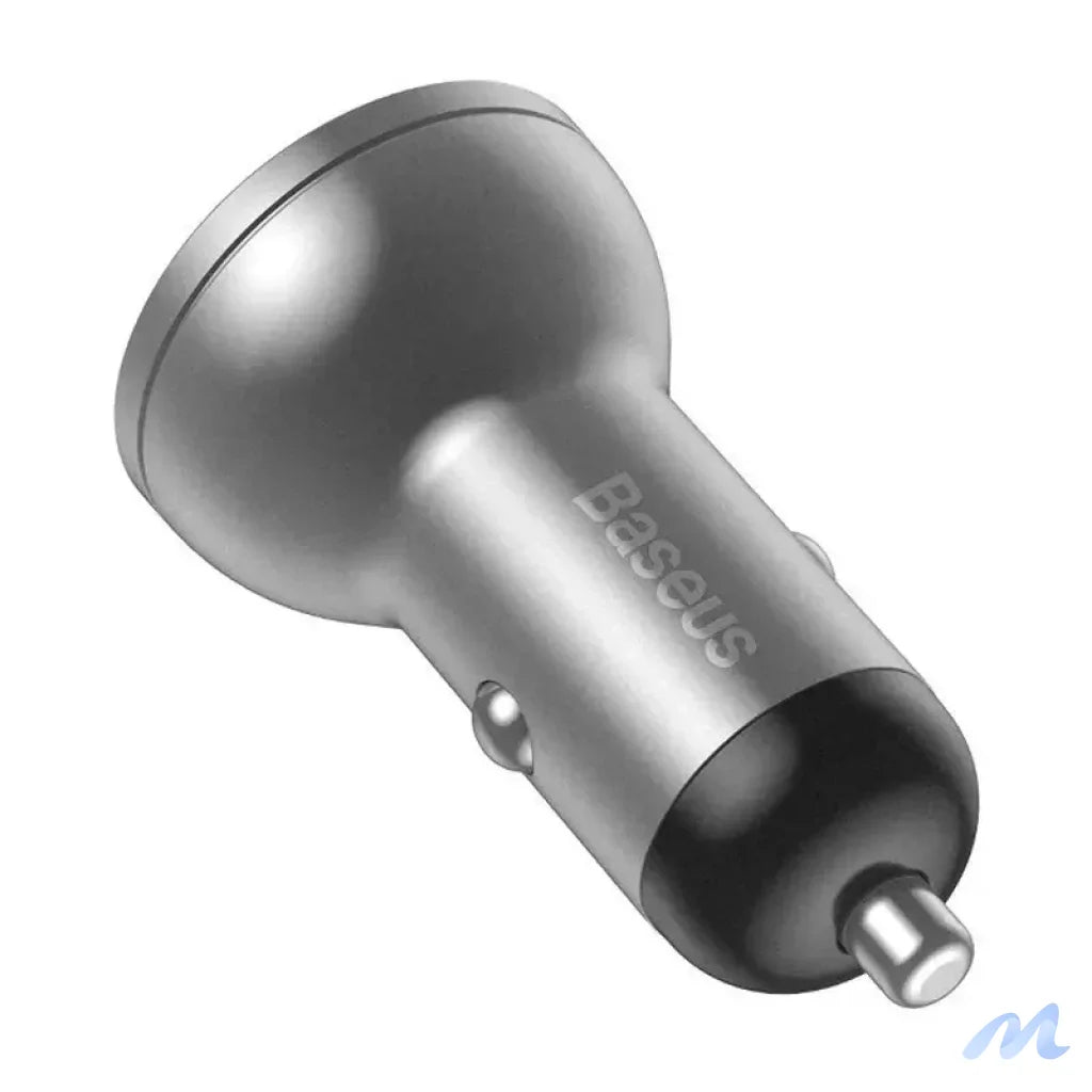 Baseus Car Charger with display, 2x USB, 4,8A, 24W (silver)