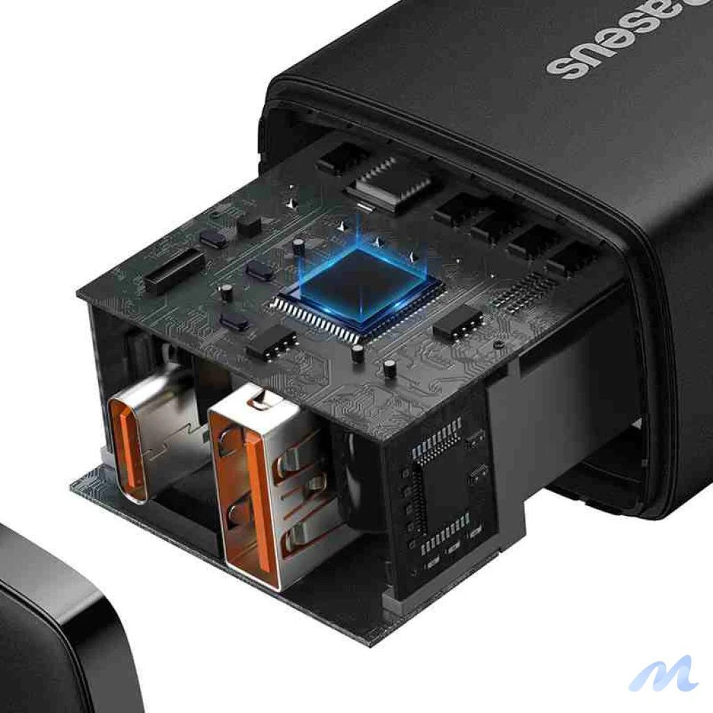 Baseus Compact Quick Charger, USB, USB-C, 20W (black)