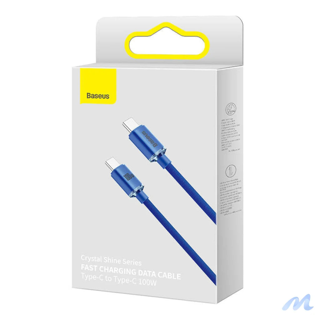 Baseus Crystal Shine cable USB-C to USB-C, 100W, 1.2m (blue)