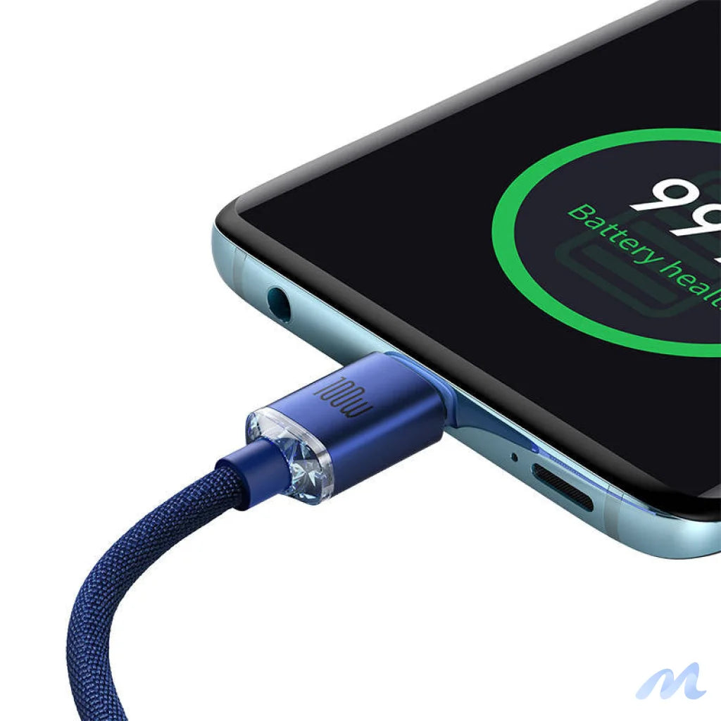 Baseus Crystal Shine cable USB-C to USB-C, 100W, 1.2m (blue)