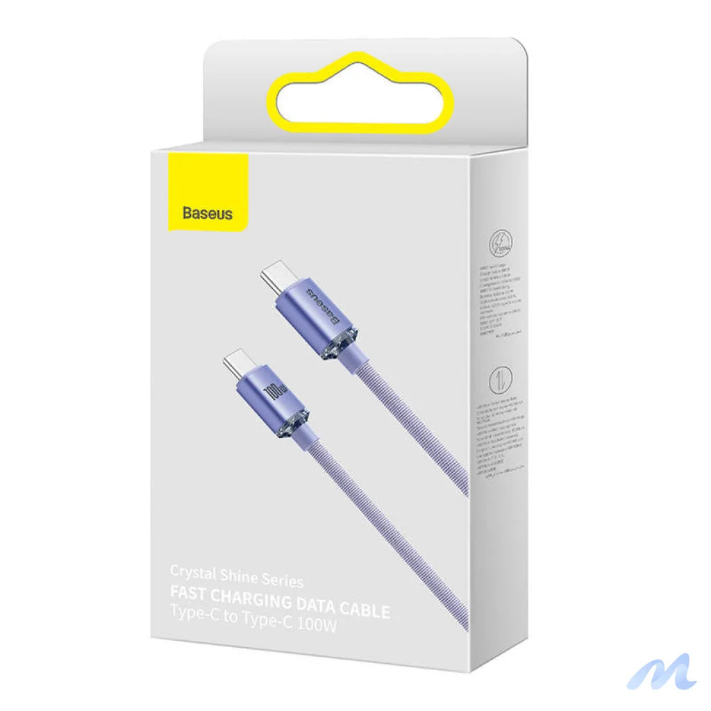 Baseus Crystal Shine cable USB-C to USB-C, 100W, 1.2m (purple)