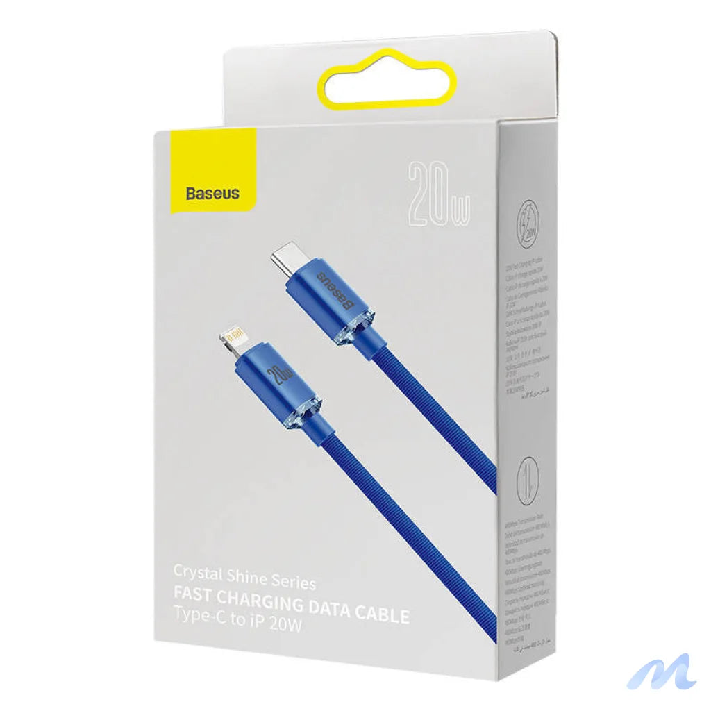 Baseus Crystal Shine cable USB-C to Lightning, 20W, PD, 2m (blue)