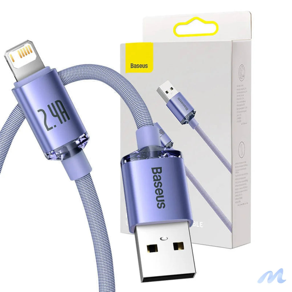 Baseus Crystal Shine cable USB to Lightning, 2.4A, 1.2m (purple)