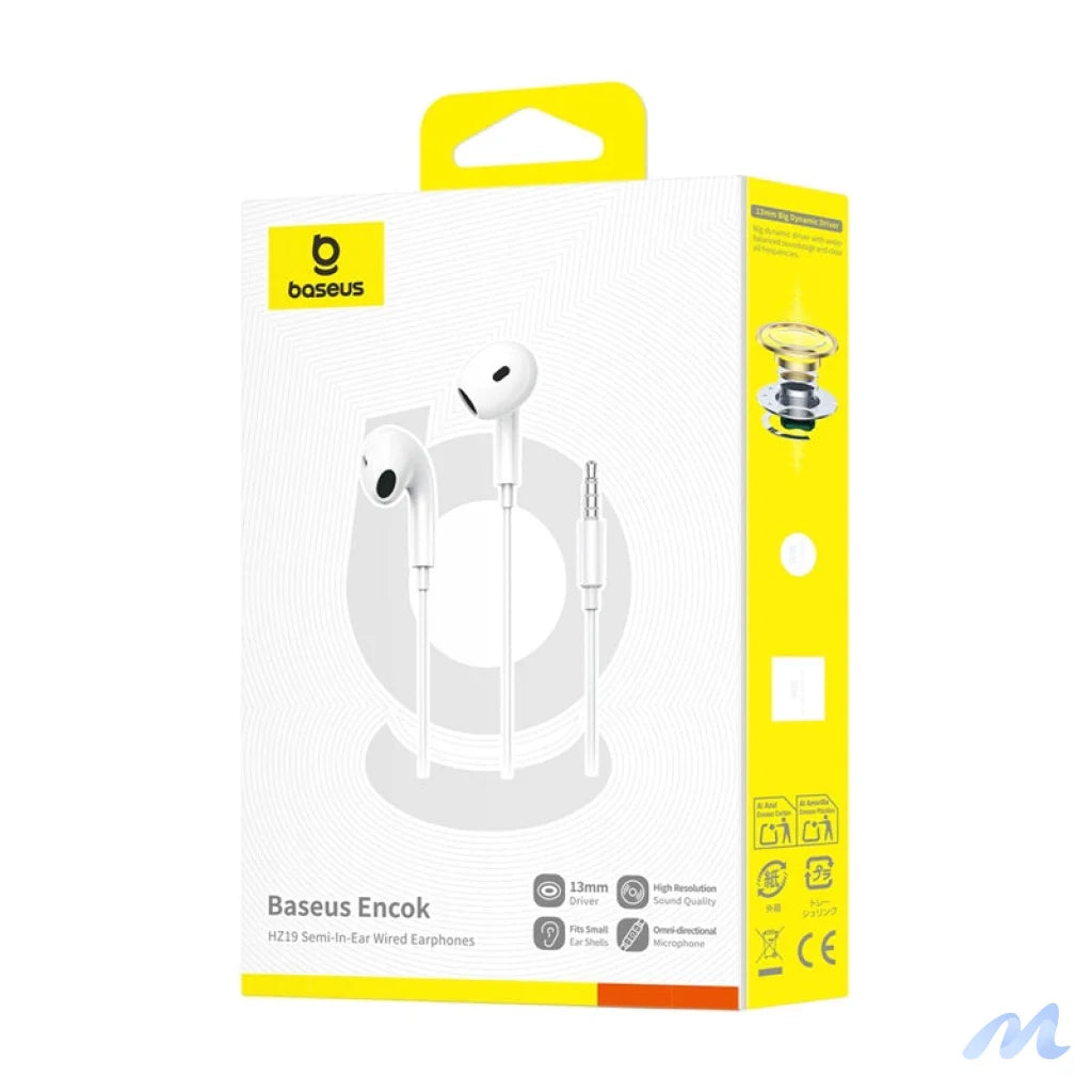 Baseus Encok HZ19 White wired in-ear headphones