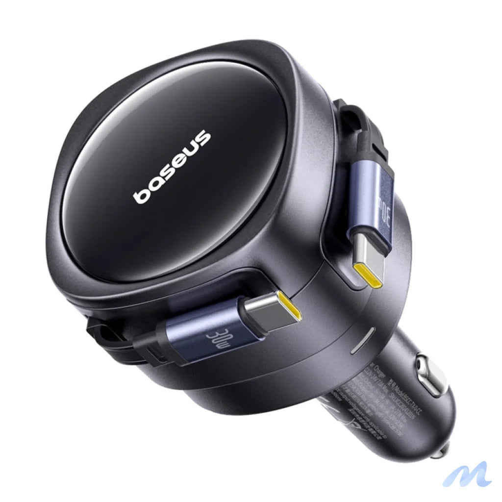 Baseus Enjoyment Max car charger with USB-C+USB-C cables 60W Black