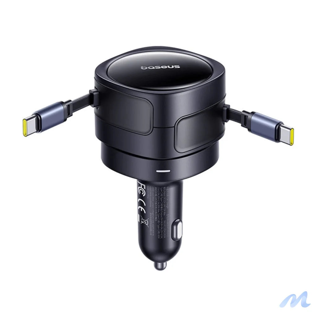 Baseus Enjoyment Max car charger with USB-C+USB-C cables 60W Black