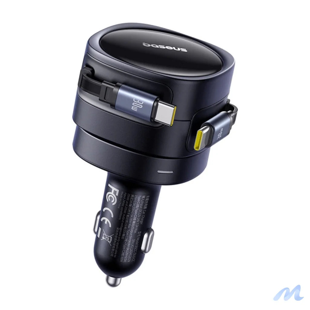 Baseus Enjoyment Max car charger with USB-C+USB-C cables 60W Black