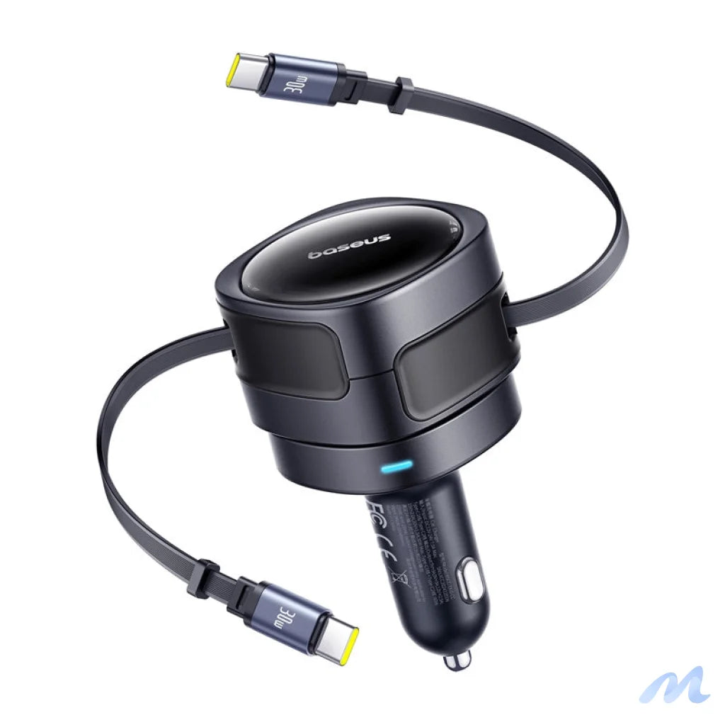 Baseus Enjoyment Max car charger with USB-C+USB-C cables 60W Black