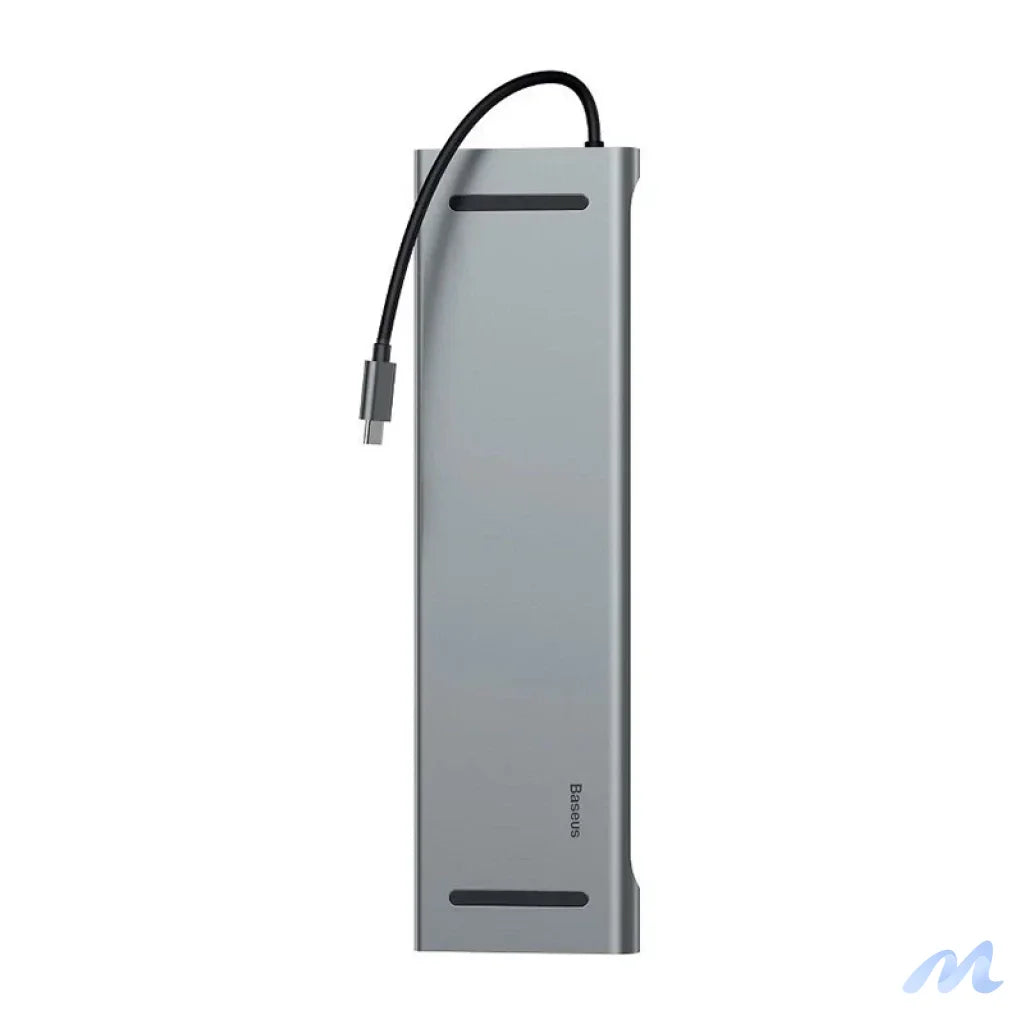 Baseus Enjoyment Series Multi-functional Type-C intelligent HD HUB(PD/HD4K*2/VGA/RJ45/SD/TF/USB*3/Audio*1/Stand)Dark gray