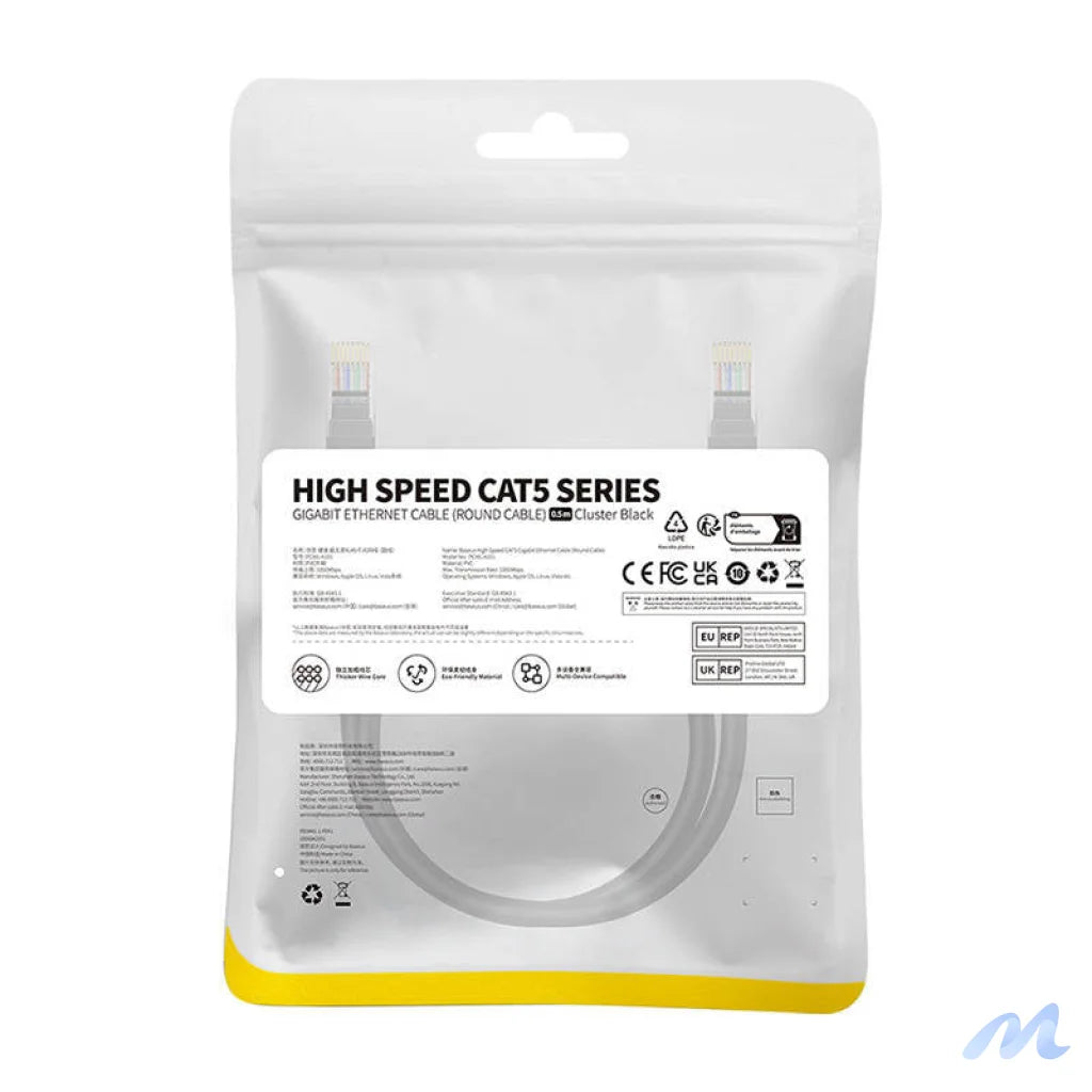 Baseus Ethernet CAT5, 0,5m network cable (black)
