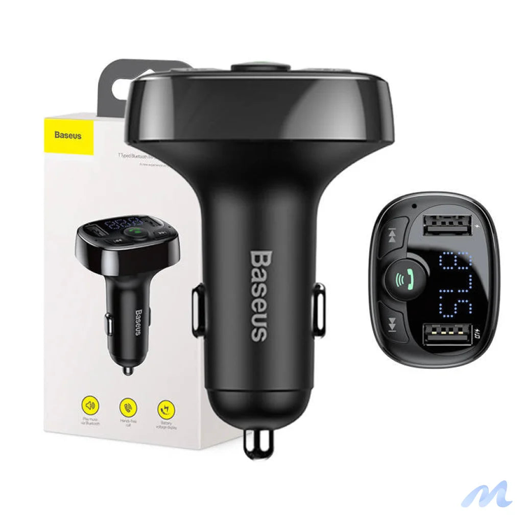 Baseus FM Transmitter T typed Bluetooth 2xUSB microSD (Black)