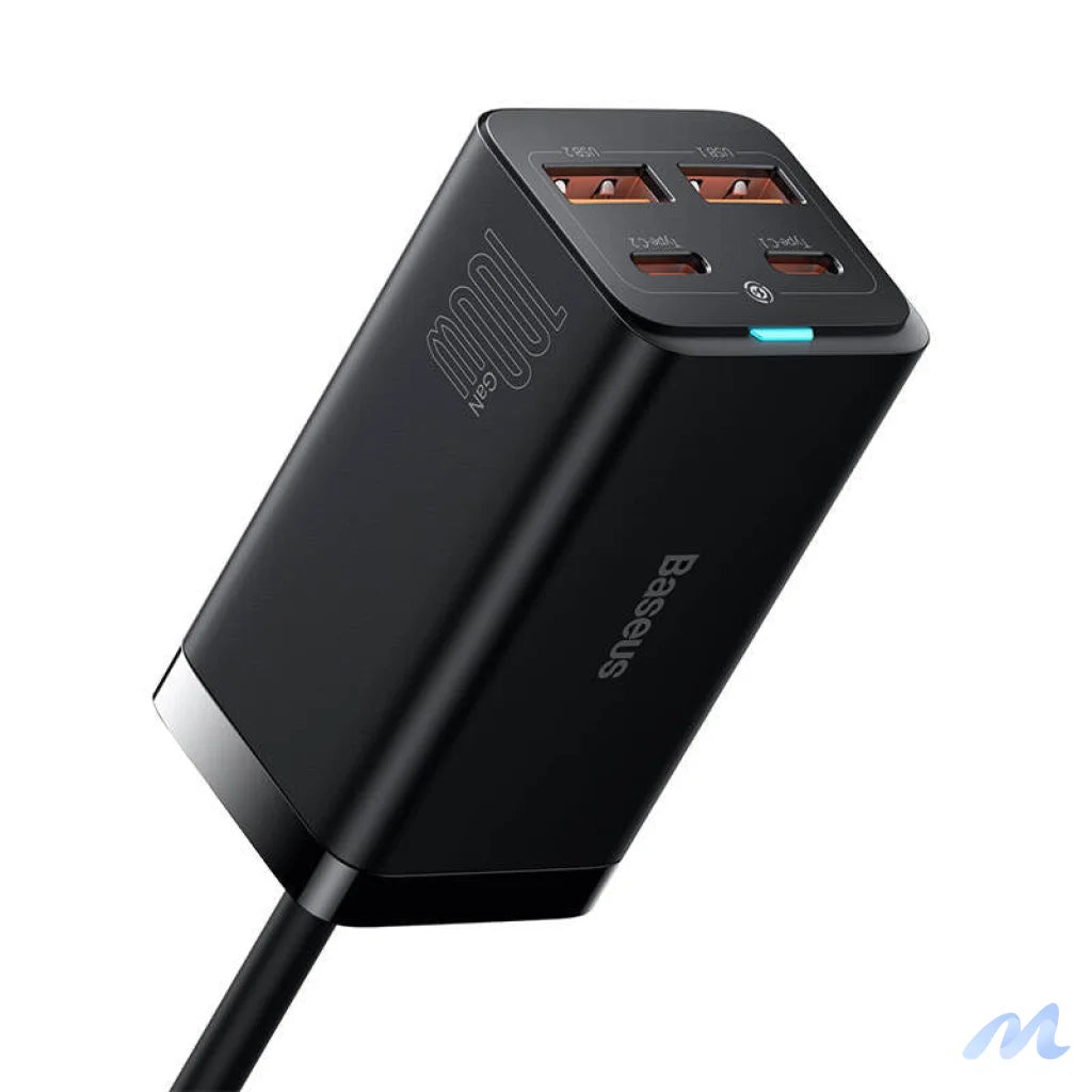 Baseus GaN3 Pro wall charger 2xUSB-C + 2xUSB, 100W (black)