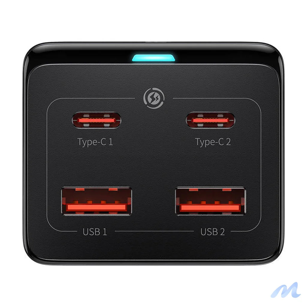 Baseus GaN3 Pro wall charger / powerstrip 2xUSB + 2xUSB-C + AC, 100W (black)